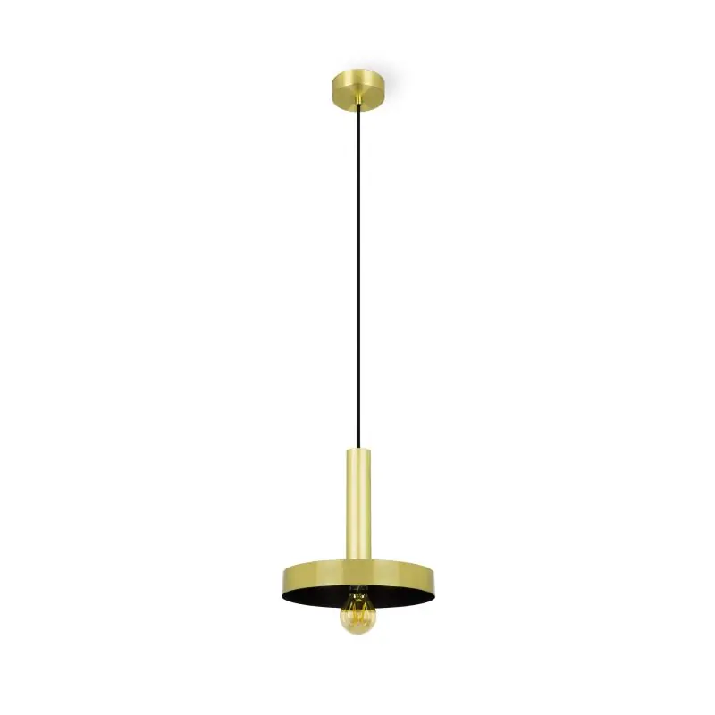 Superprijs Faro Whizz - hanglamp - Ø 25 x 26 cm - satijn goud en zwart