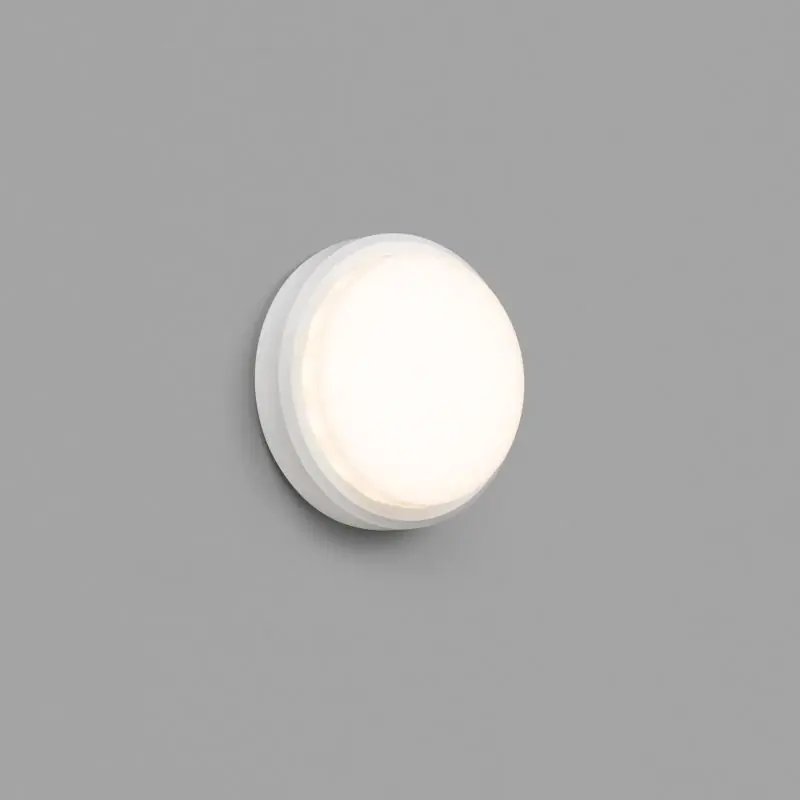 Trendy Faro Tom - wandverlichting - Ø 19 x 6 cm - 7W LED incl. - IP65 - mat wit