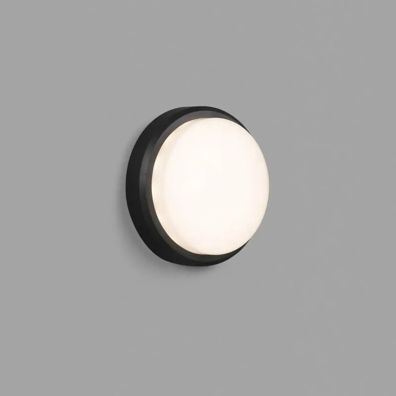 Faro Tom - wandverlichting - Ø 19 x 6 cm - 7W LED incl. - IP65 - donkergrijs Authentiek