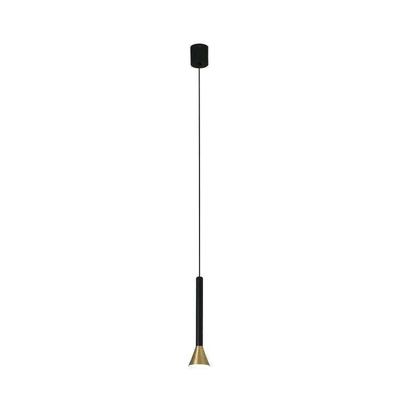 Faro Danka - hanglamp - Ø 8 x 25,5 cm - 6W LED incl. - goud en zwart Bestel Nu