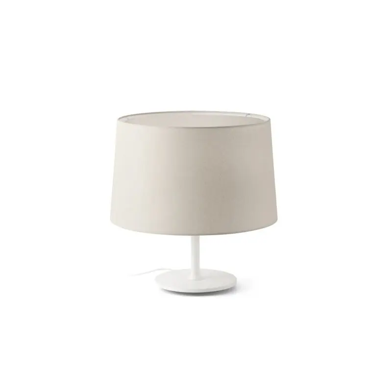 Plaats Bestelling Faro Windsor - tafellamp - Ø 48,5 x 51 x 29 cm - mat wit en linnen