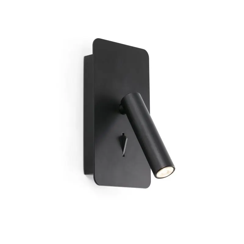 Gecertificeerd Faro Suau - wandverlichting met schakelaar en USB-poort - 9,5 x 14 x 17 cm - 3W LED incl. - mat zwart