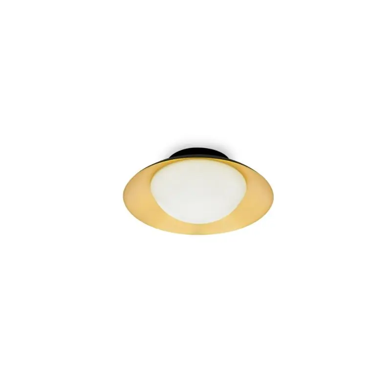 Weekendaanbieding Faro Side - plafond/wandverlichting - Ø 20 x 9 cm - zwart & goud