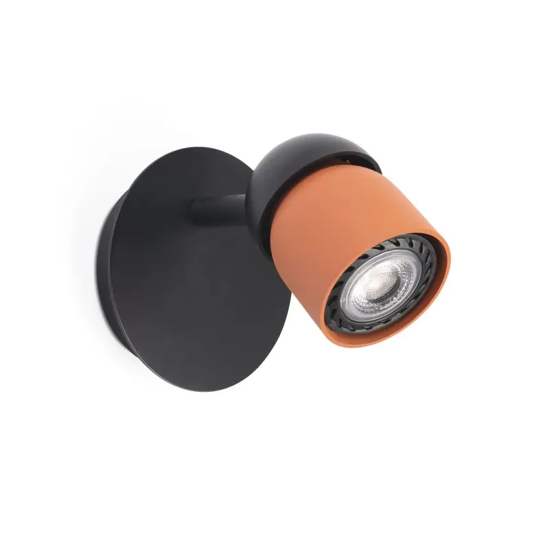 Faro Coco - opbouwspot 1L - Ø 10 x 10 cm - zwart en terracotta Gratis Retour