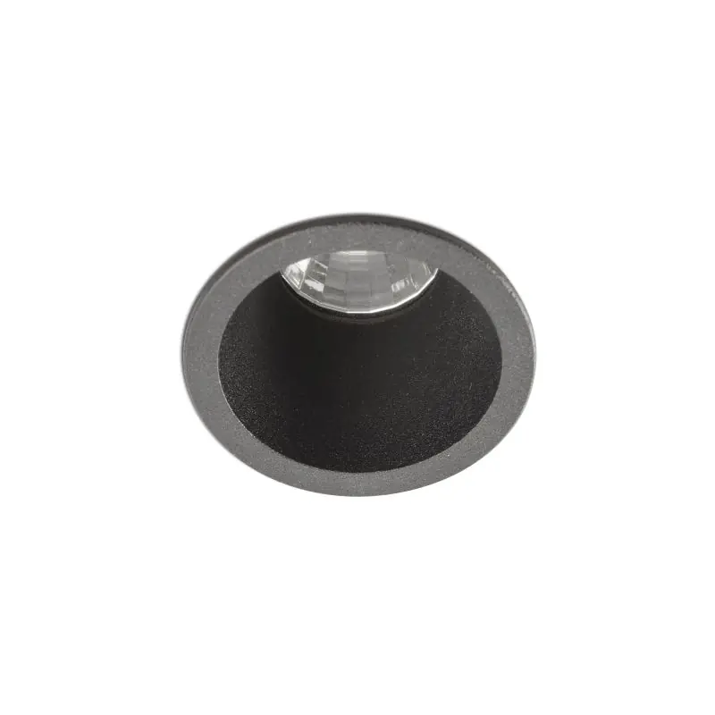 Faro Fox - inbouwspot - Ø 40 mm, Ø 35 mm inbouwmaat - 3-5W dimbare LED incl. - mat zwart – warm witte lichtkleur Modern