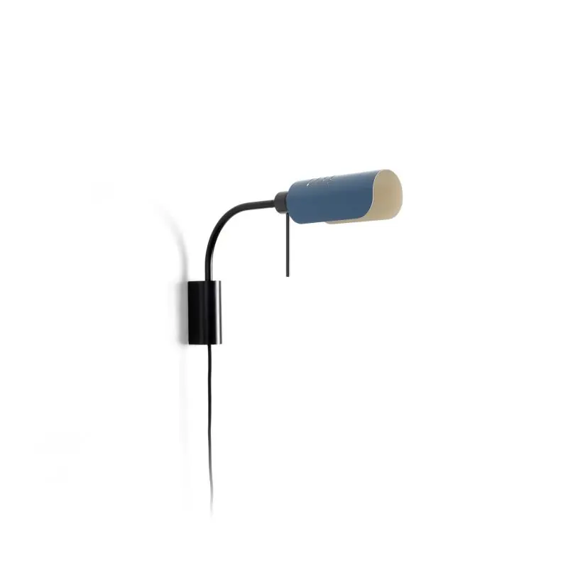 Nu Kopen Faro Martinica S - wandverlichting met schakelaar - 47,2 x 8 cm - zwart en blauw