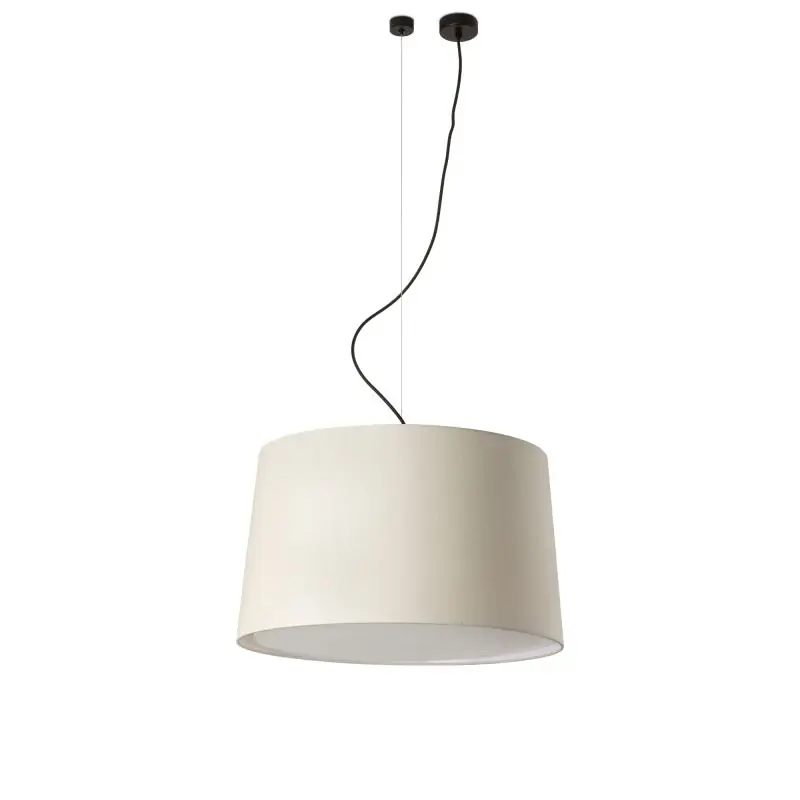 Exclusief Faro Windsor D - hanglamp - Ø 64 x 37,5 cm - mat zwart en linnen