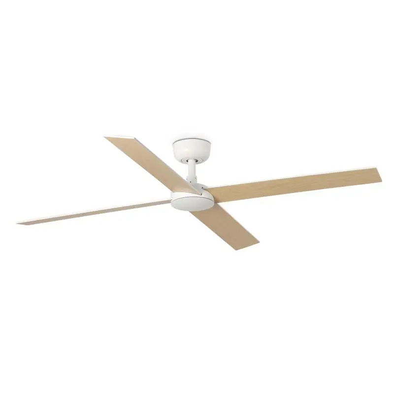 Shop Nu Faro Rudder L 4 - plafondventilator - Ø 132 cm - mat wit en essen