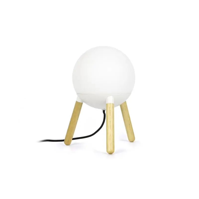Trendy Faro Mine - tafellamp - Ø 21 x 30 cm - mat wit en lichtbruin - glas