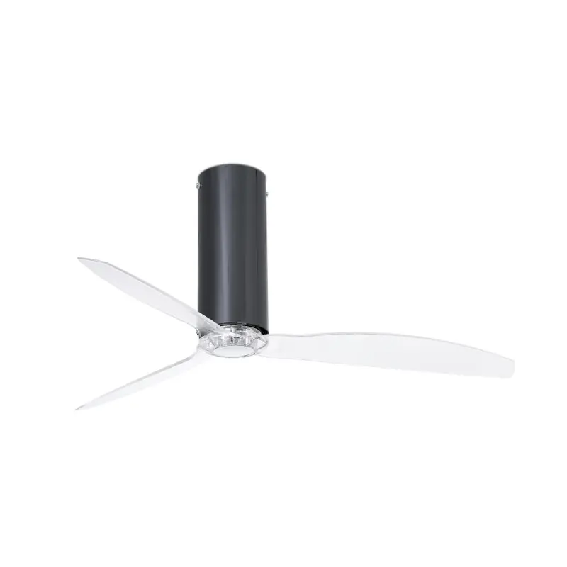 Rechtstreeks Van De Fabrikant Faro Tube - plafondventilator met afstandsbediening - Ø 128 cm - zwart en transparant