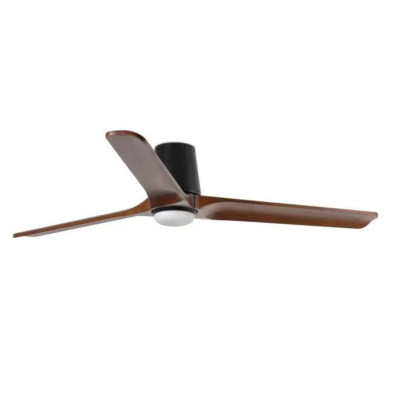 Flitsaanbieding Faro Heywood Tub L - plafondventilator met licht en afstandsbediening - Ø 132 x 23,2 cm - mat zwart en donker walnoot