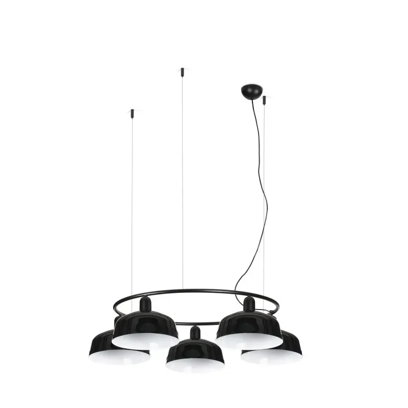 Snelle Levering Faro Tatawin M - hanglamp - Ø 96,6 x 100 x 210 cm - satijnzwart en glanszwart
