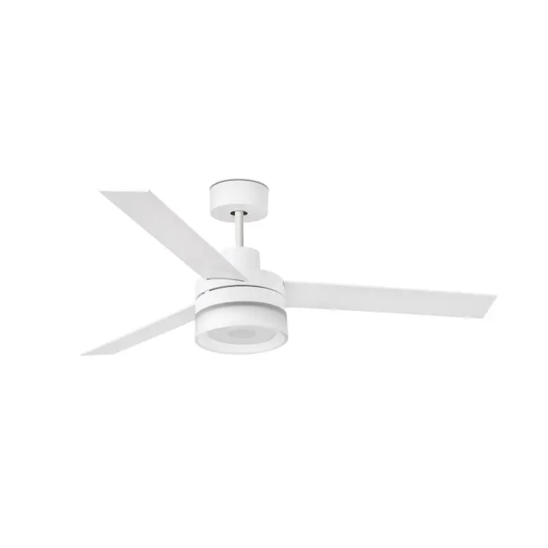 Faro Ice - plafondventilator met licht en luidspreker en afstandsbediening - Ø 132 cm - 15W LED incl. - wit en lichtbruin Tijdelijk Beschikbaar