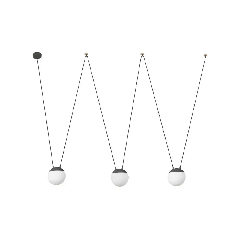 Favoriet Faro Mine - hanglamp 3L - donkergrijs - kunststof