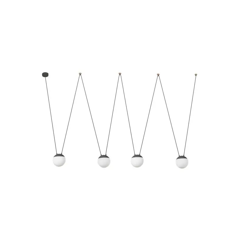 Modern Faro Mine - hanglamp 4L - donkergrijs - kunststof