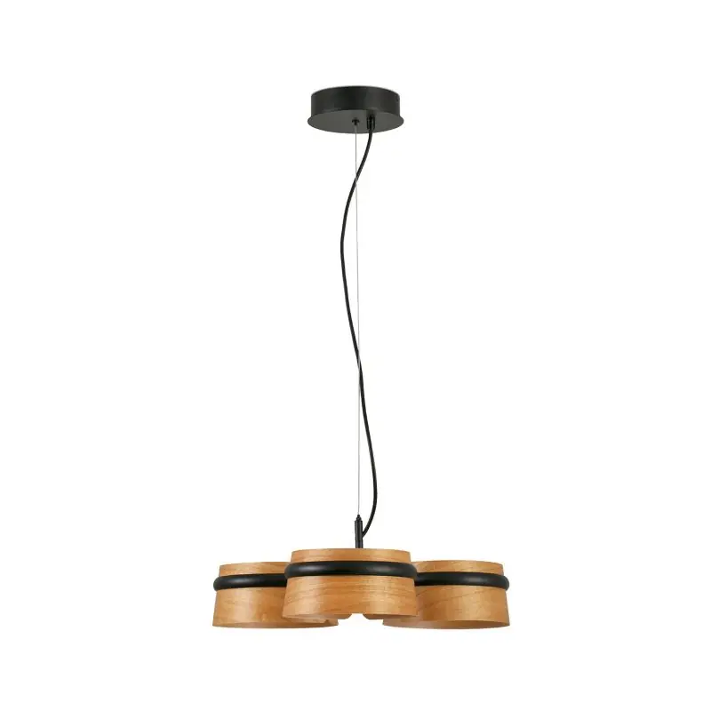 Faro Loop - hanglamp - Ø 52 x 9 cm - 3 x 6W LED incl. - bruin Plaats Bestelling