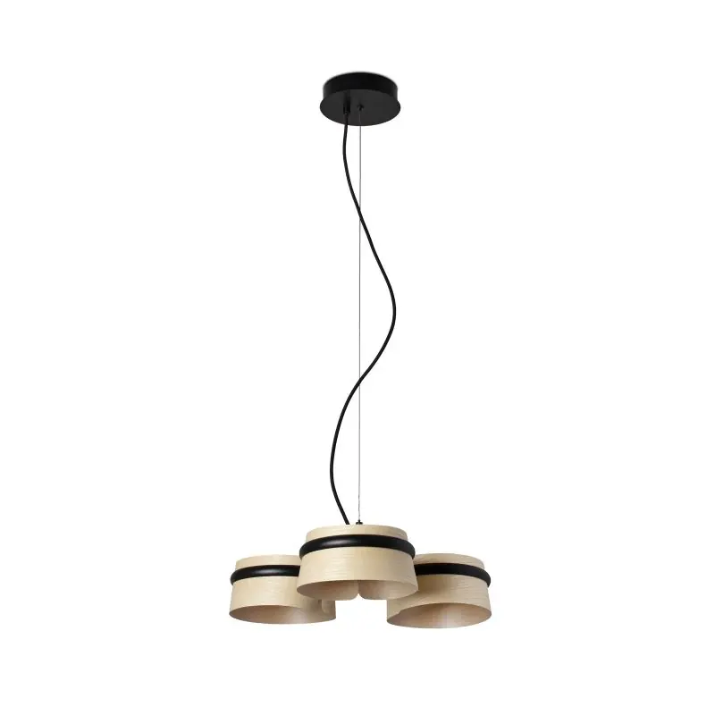Faro Loop - hanglamp - Ø 52 x 9 cm - 3 x 6W LED incl. - lichtbruin Must-Have