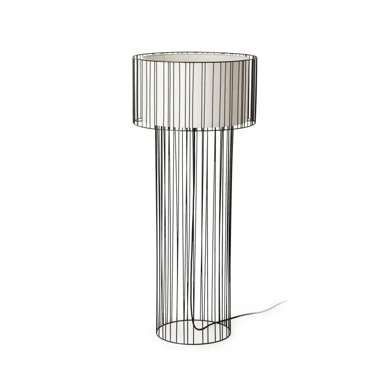 Superprijs Faro Linda - staanlamp - 117 cm - zwart en wit