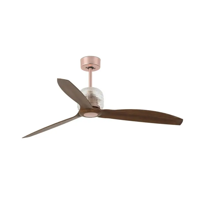 Direct Beschikbaar Faro Deco Fan - plafondventilator met afstandsbediening - Ø 128 cm - donkerbruin en koper