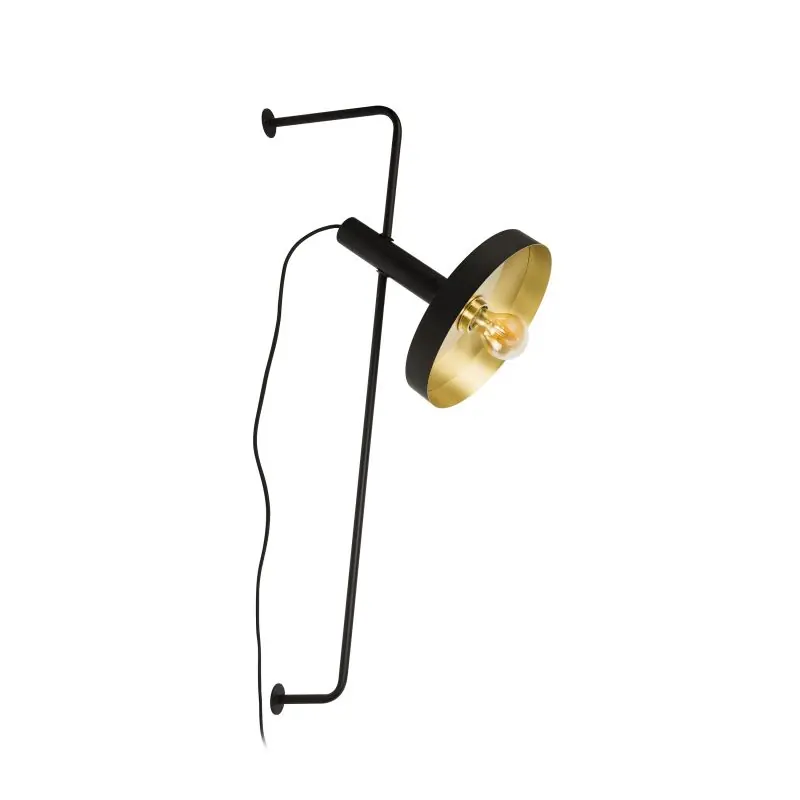 Topkwaliteit Faro Whizz - wandverlichting - 25 x 43 x 84 cm - zwart en satijn goud