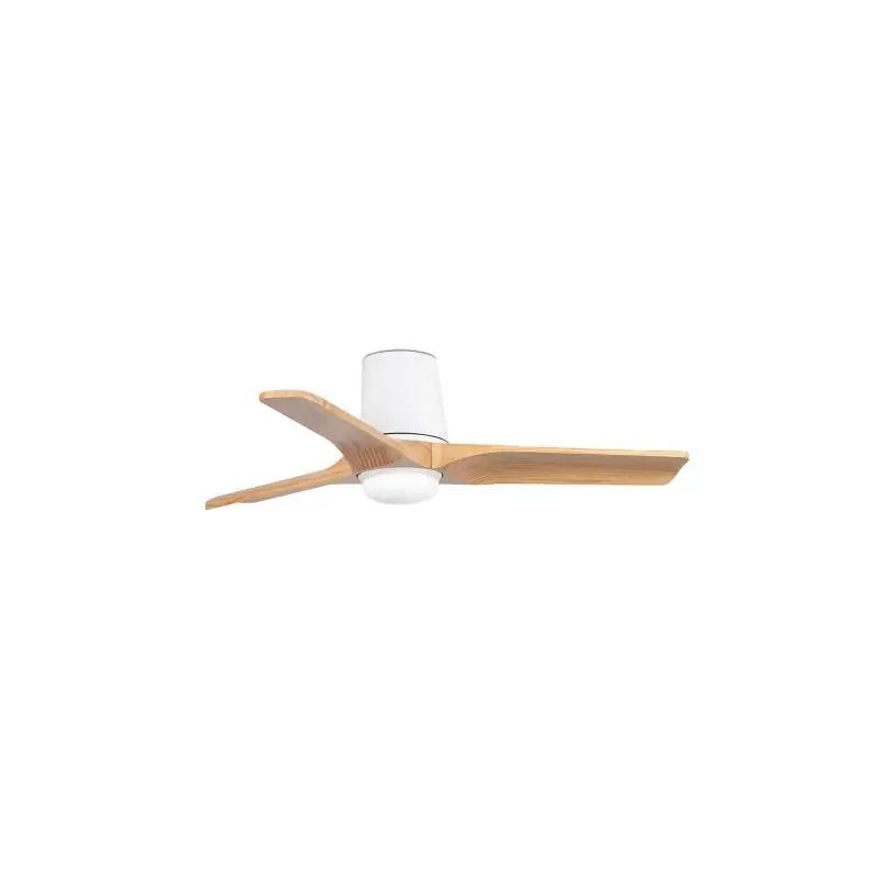Faro Heywood Tub S - plafondventilator met licht en afstandsbediening - Ø 90 x 23,2 cm - mat wit en pino Trendy