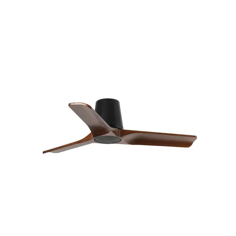 Faro Heywood Tub S - plafondventilator - Ø 90 cm - mat zwart en donker walnoot Actieprijs