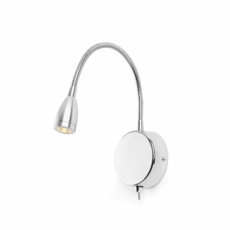 Authentiek Faro Loke - wandverlichting met schakelaar - 3 x 32 cm - 3W LED incl. - glanzend chroom