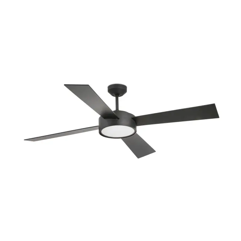 Hete Deal Faro Hydra - plafondventilator met licht en afstandsbediening - Ø 133 cm - 22W LED incl. - donker bruin en zwart