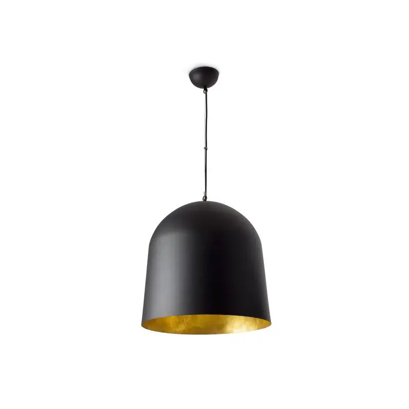 Faro Crater - hanglamp - Ø 45,5 x 49 cm - zwart en goud Koop Vandaag