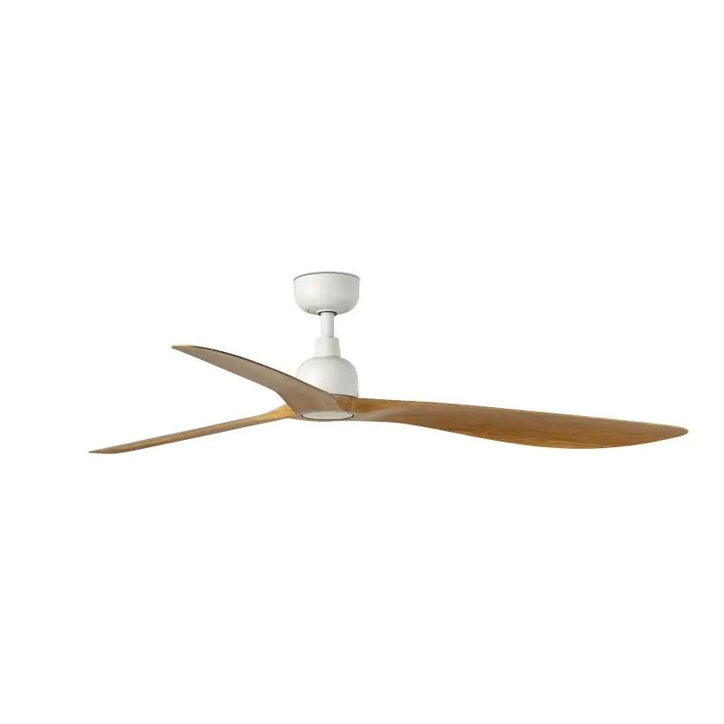 Actieprijs Faro Outwood L - plafondventilator - Ø 150 cm - IP44 - mat wit en eiken