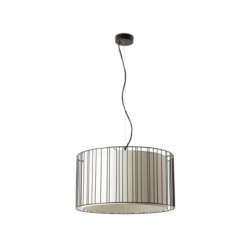Faro Linda - hanglamp - Ø 50 x 27 cm - zwart en wit Nieuwe Collectie