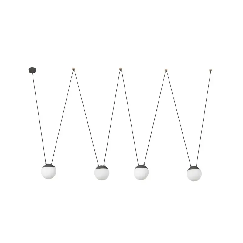 Faro Mine - hanglamp 4L - donkergrijs - glas Origineel