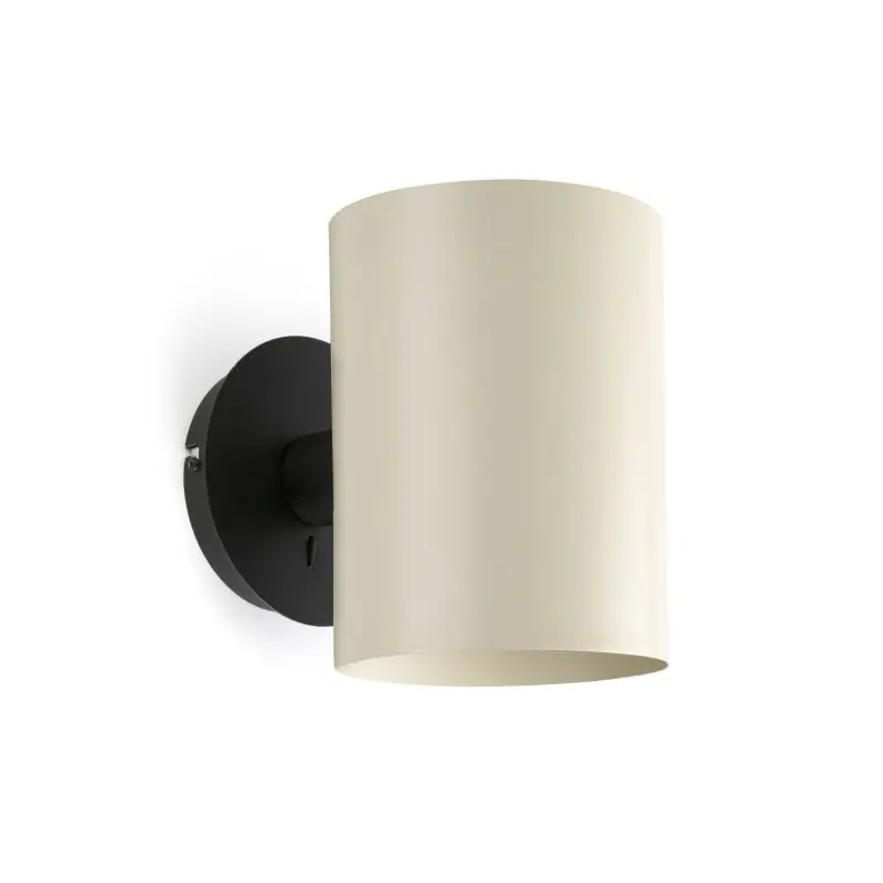 Modern Faro Guadalupe - wandverlichting - 17 x 23,5 x 23 cm - zwart en beige