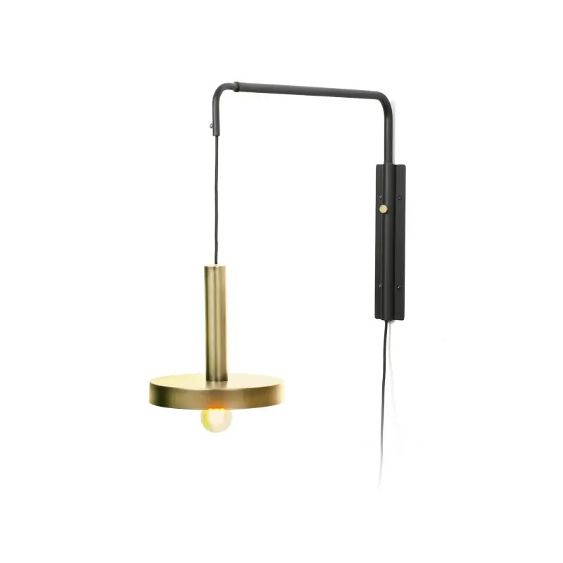 Faro Whizz - wandverlichting - 120 x 25 x 50 cm - satijn goud en zwart Premium