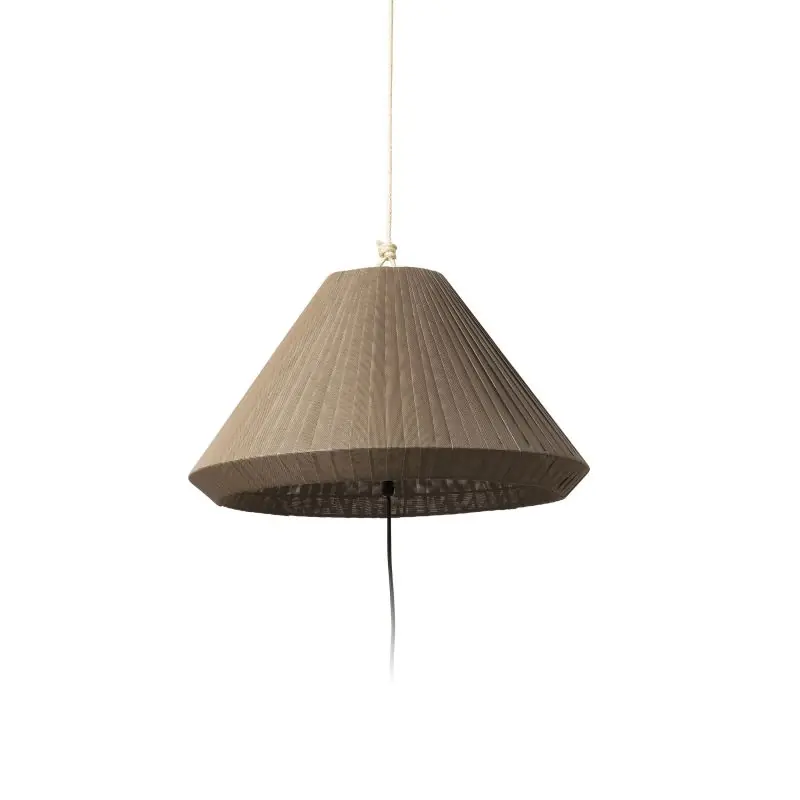 Authentiek Faro Saigon - draagbare lamp met stekker - Ø 19 x 38 cm - IP65 - bruin