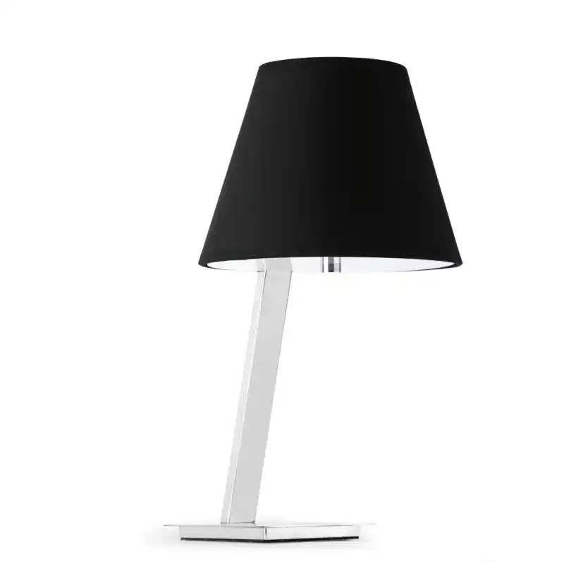 Flitsaanbieding Faro Moma - tafellamp - 30 x 23 x 44 cm - chroom en zwart