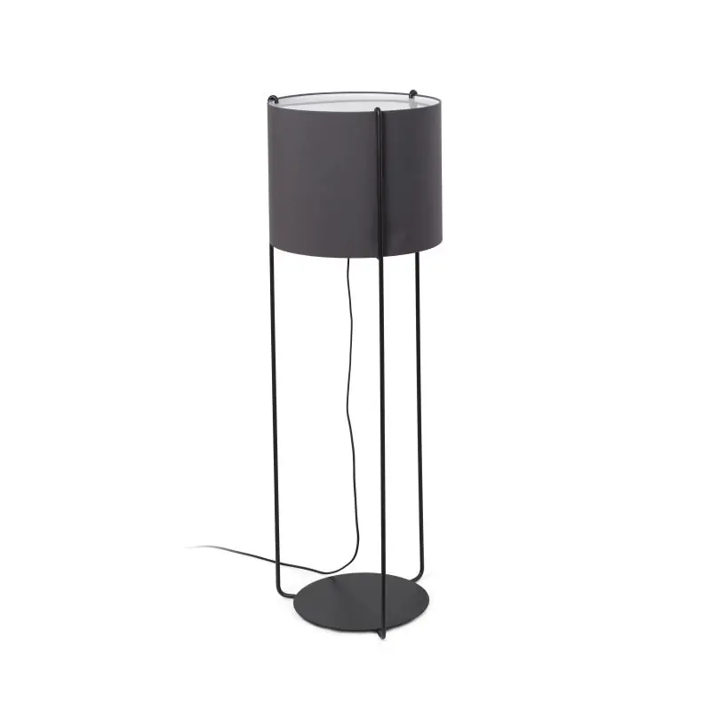 Gecertificeerd Faro Drum - staanlamp - 120 cm - zwart en grijs