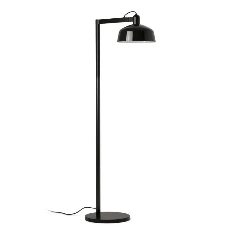 Express Levering Faro Tatawin - vloerlamp - 30 x 47,4 x 148 cm - satijnzwart en glanszwart