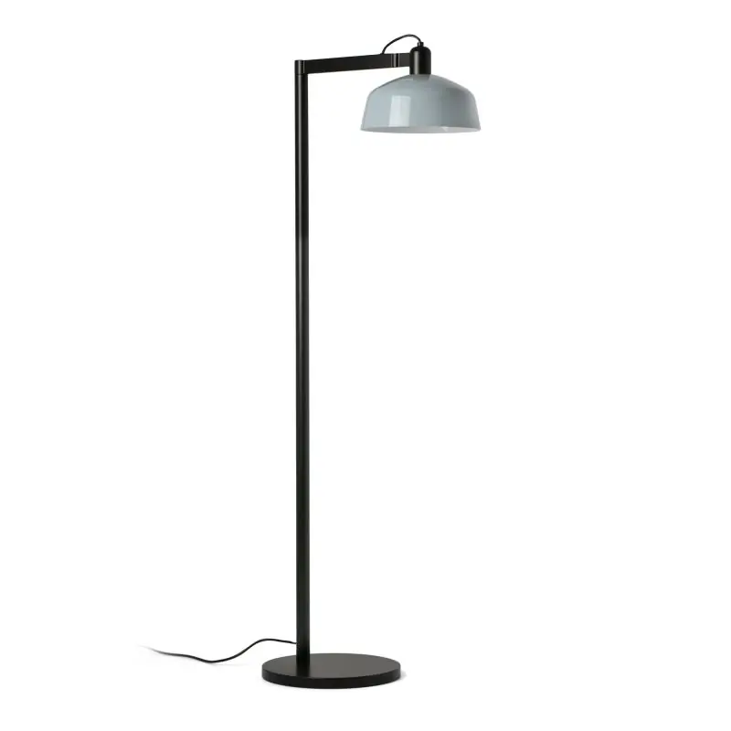 Direct Verzonden Faro Tatawin - vloerlamp - 30 x 47,7 x 148 cm - satijnzwart en glanzend grijsblauw