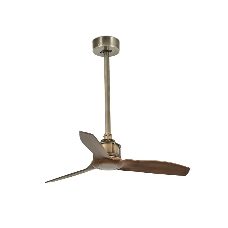 Faro Just Fan XS - plafondventilator met afstandsbediening - Ø 81 cm - donker bruin en antiek messing Origineel