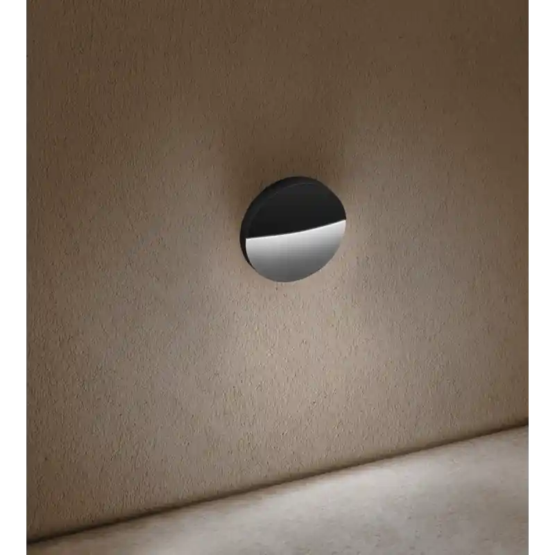 Century Italia Paseo - buiten wandverlichting - Ø 11 x 2,5 cm - 4W - IP54 - zwart Exclusief