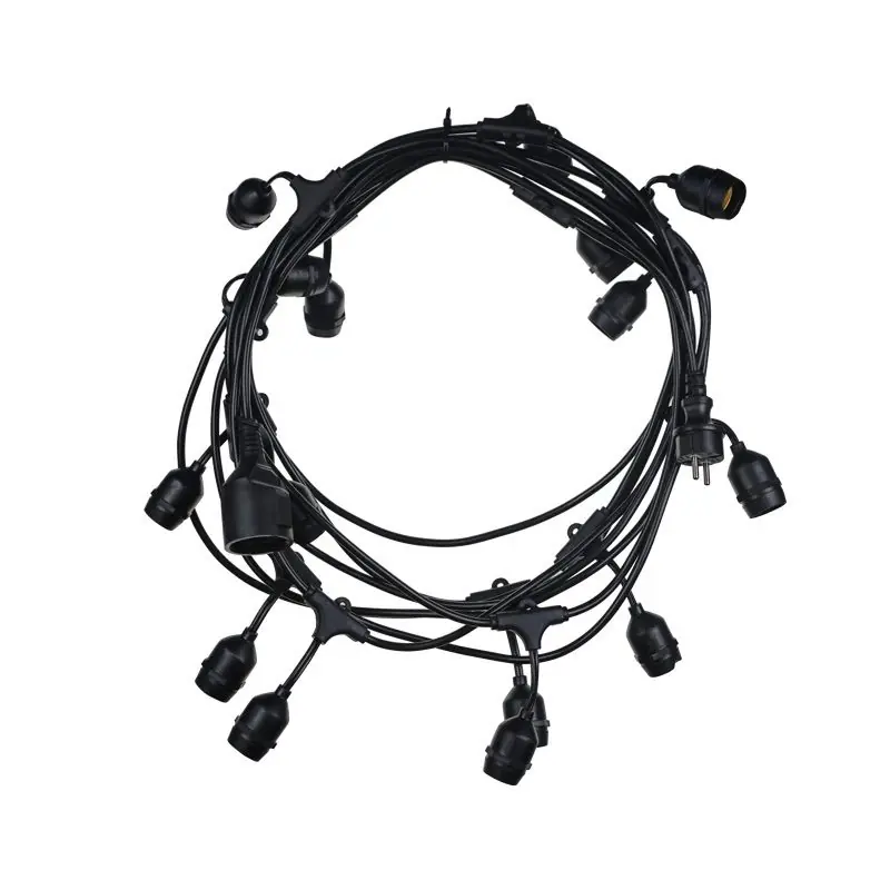 Bestel Nu Century Italia Fiesta - 9,27m lichtslinger waarvan 0,6m snoer - 15 x E27 (excl.) - IP44 - zwart