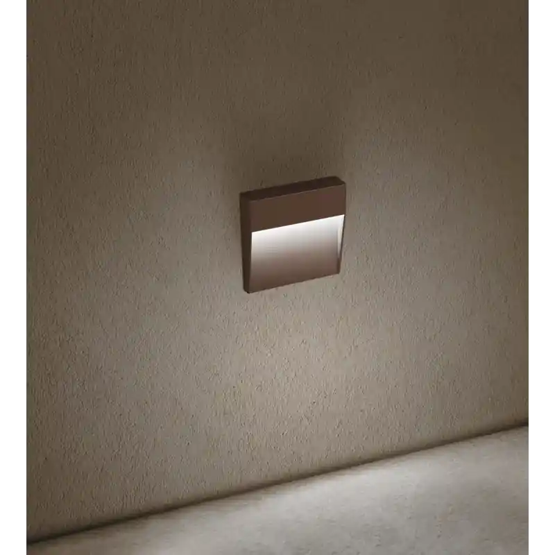 Century Italia Paseo - buiten wandverlichting - 10,5 x 10,5 x 2,4 cm - 4W - IP54 - bruin Koopje