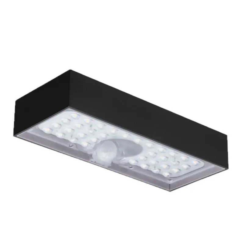 Laatste Kans Century Italia Domne - buiten wandlamp met sensor op zonne-energie - 23 x 4,3 x 9,7 cm - 6W LED incl. - IP65 - zwart