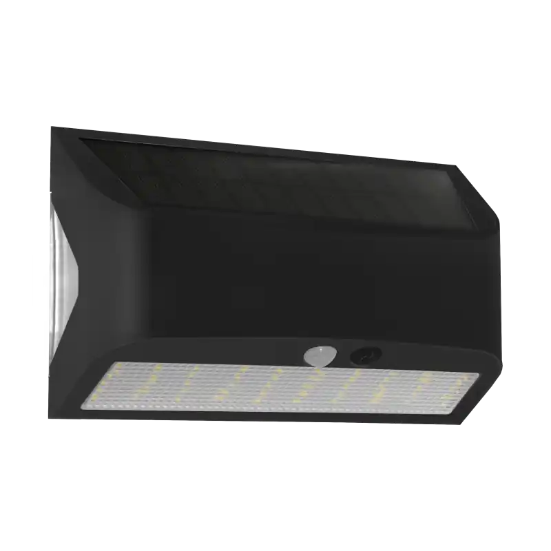Geld-Terug-Garantie Century Italia Arcadia Max - buiten wandlamp op zonne-energie met sensor - 18 x 6,2 x 11,3 cm - 6W LED incl. - IP65 - zwart