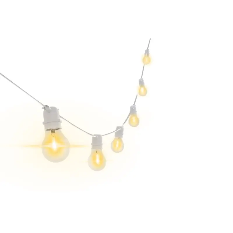 Century Italia Fiesta - 8,5m lichtslinger waarvan 3,34m snoer - 10 x 6W LED incl. - IP44 - wit Professioneel