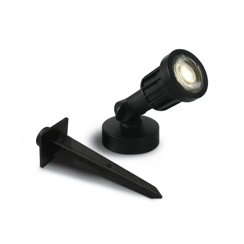 Op = Op ONE Light LED Garden Spots - grondspot op piek - Ø 5,5 x 15 cm - 5W LED incl. - IP65 - zwart - warm witte lichtkleur