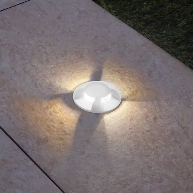 Hoge Kwaliteit Century Italia Argo - grondspot met 4 vensters - Ø5,8 x 6,5 cm - 0,75W LED incl. - 3000K - IP67 - wit