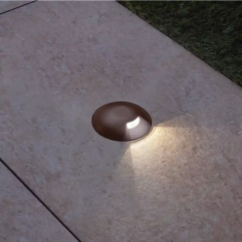Century Italia Argo - grondspot met 1 venster - Ø5,8 x 6,5 cm - 0,75W LED incl. - 3000K - IP67 - bruin Actieprijs
