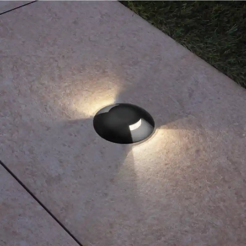 Nieuw Century Italia Argo - grondspot met 2 vensters - Ø5,8 x 6,5 cm - 0,75W LED incl. - 4000K - IP67 - zwart
